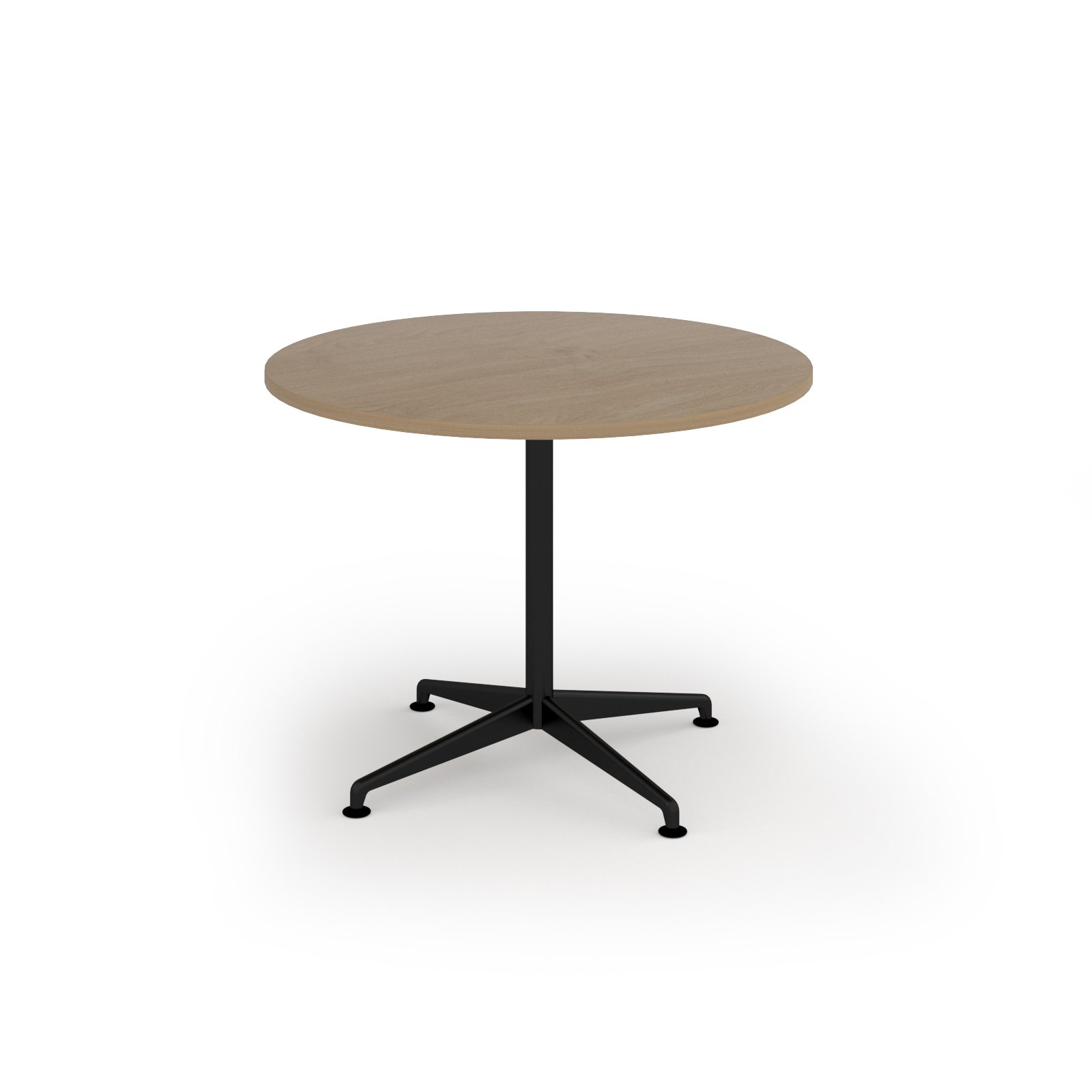 Loft circular dining table 1000 dia black frame kendal oak top