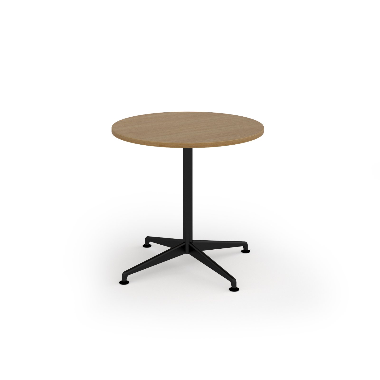Loft circular dining table 800 dia black frame oak top