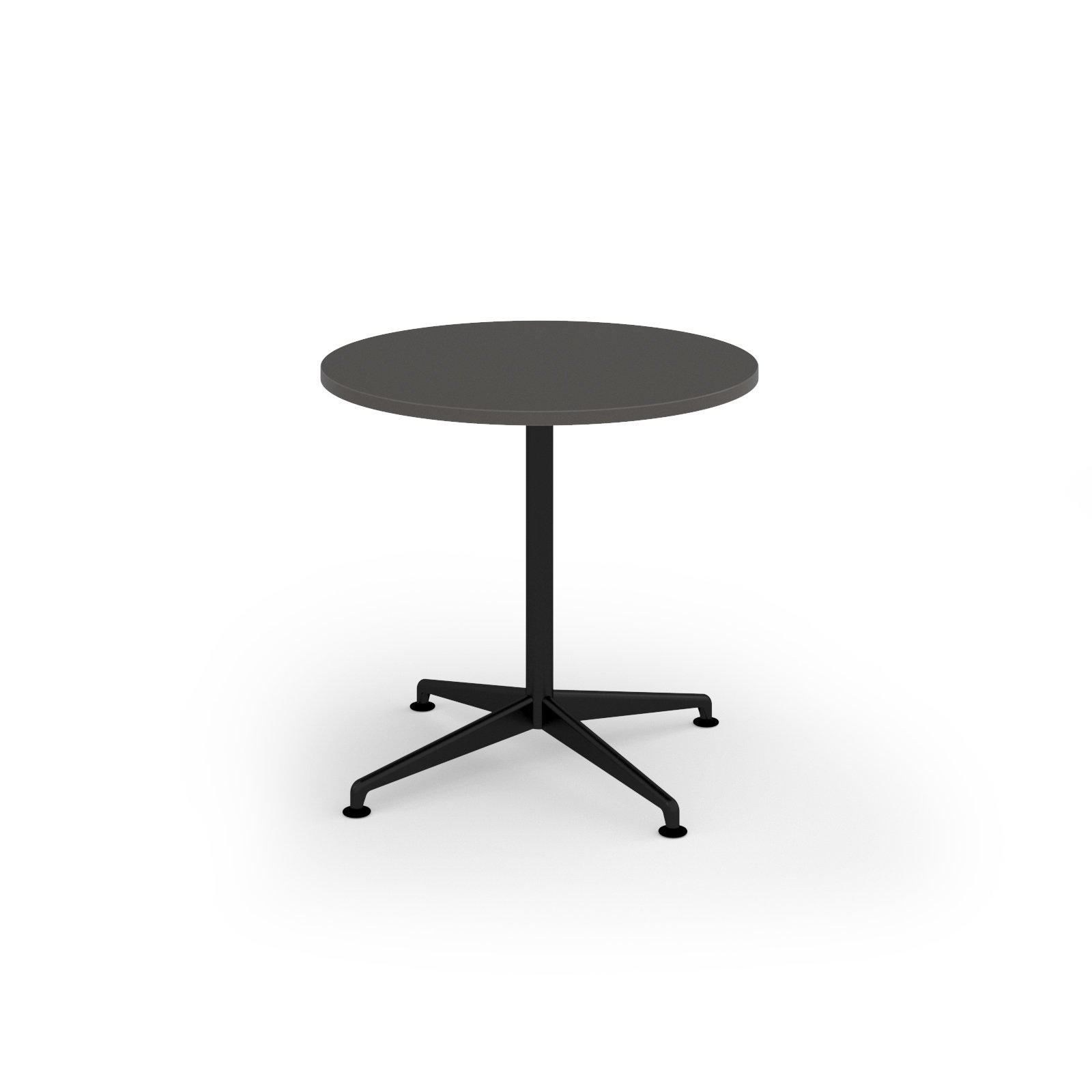 Loft circular dining table 800 dia black frame onyx grey top