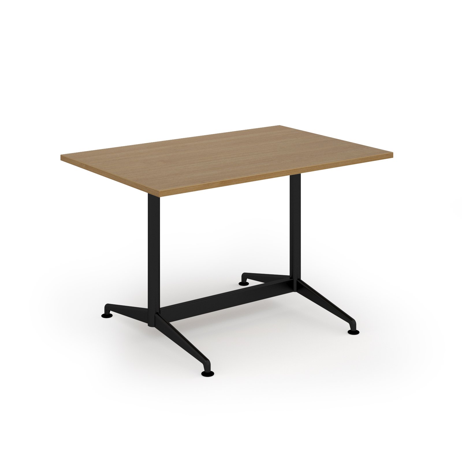 Loft dining table 1200w x 800d black frame and oak top