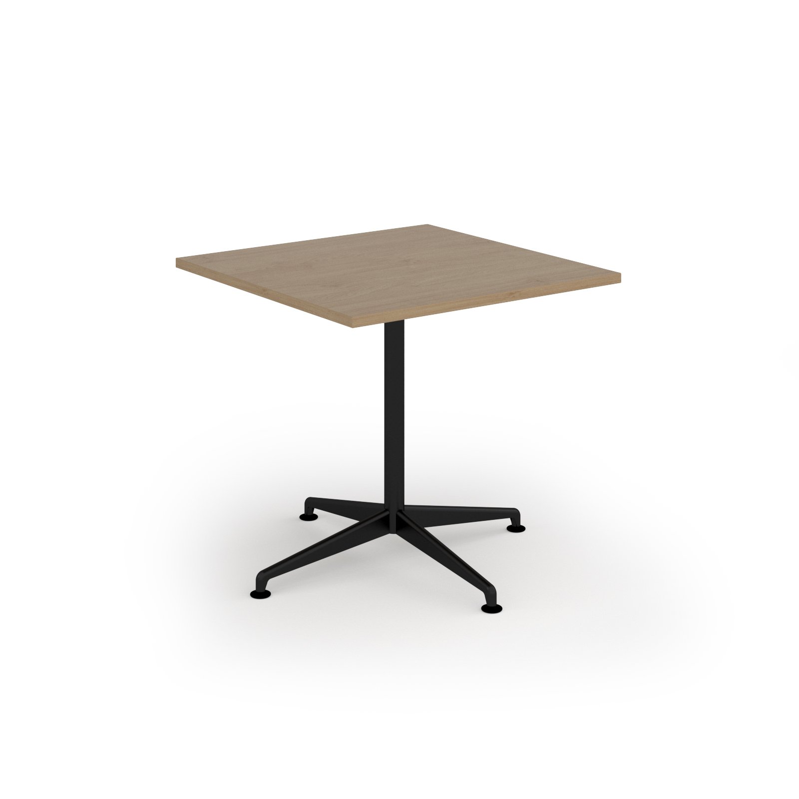 Loft dining table 800w x 800d black frame and kendal oak top