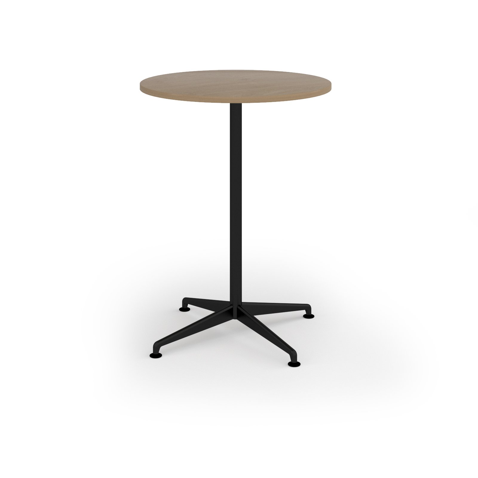 Loft circular poseur table 800 dia black frame kendal oak top