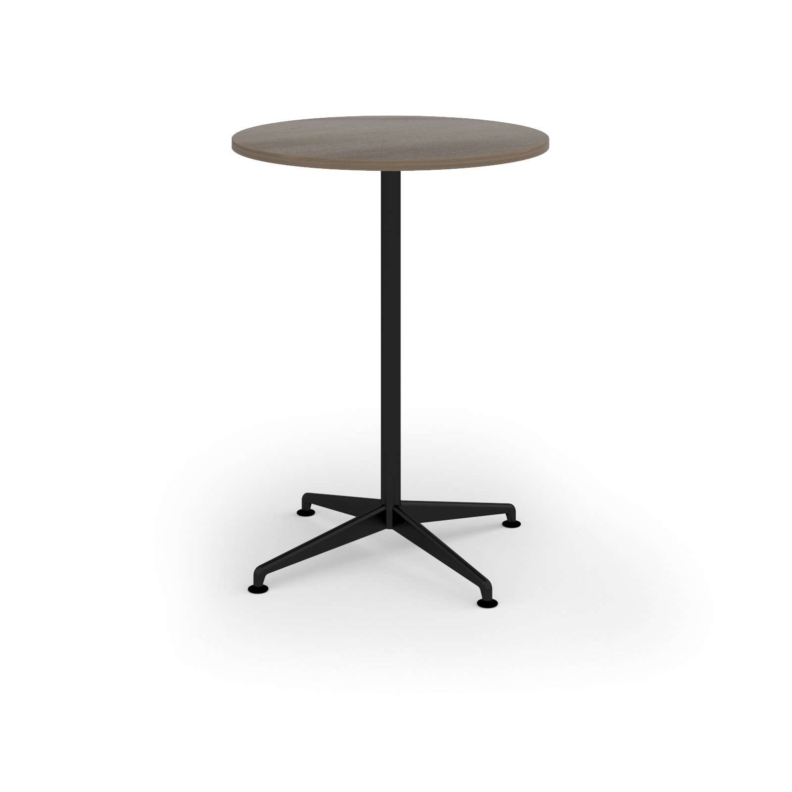 Loft circular poseur table 800 dia black frame Nebraska Oak Top