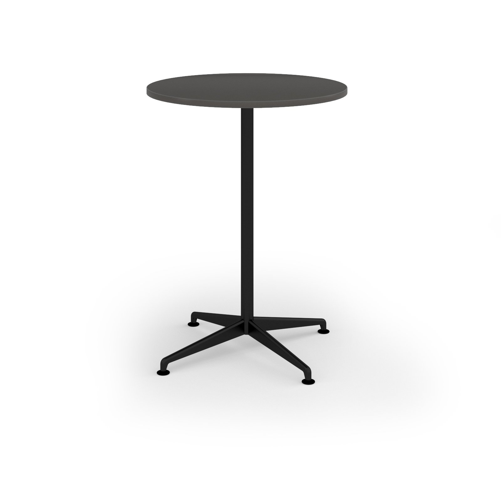 Loft circular poseur table 800 dia black frame onyx grey top