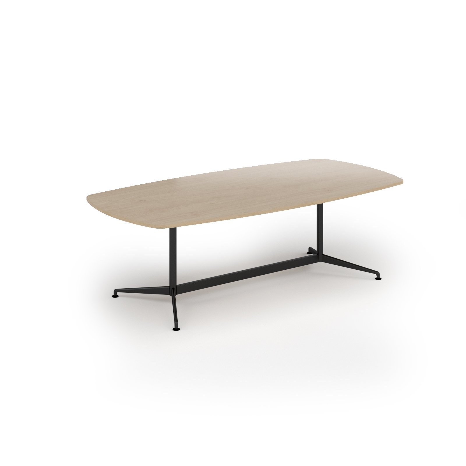 Loft barrel table 2400w x 1200d black frame and kendal oak top