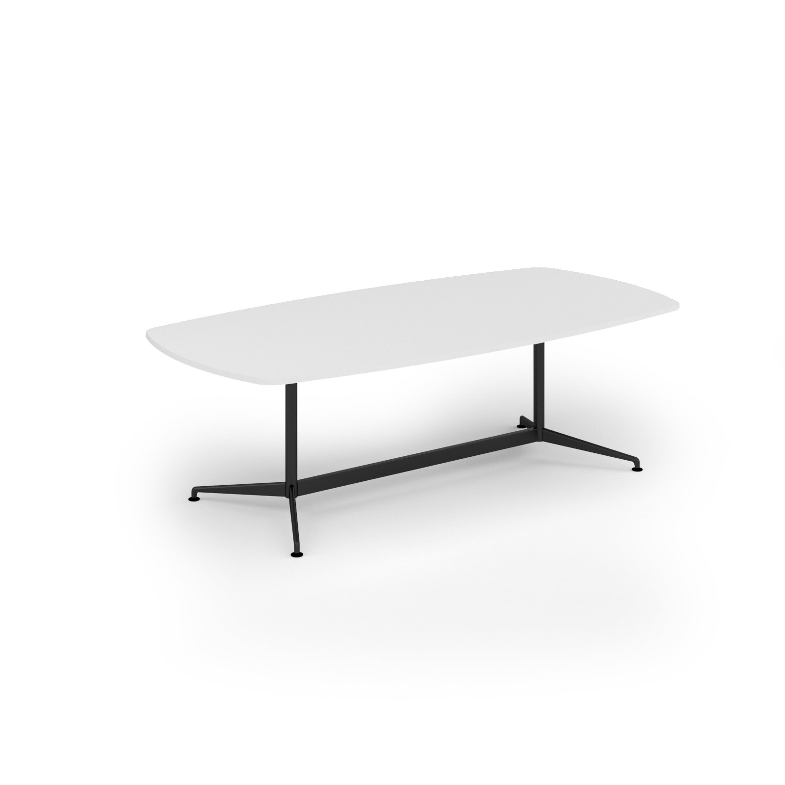Loft barrel table 2400w x 1200d black frame and white top