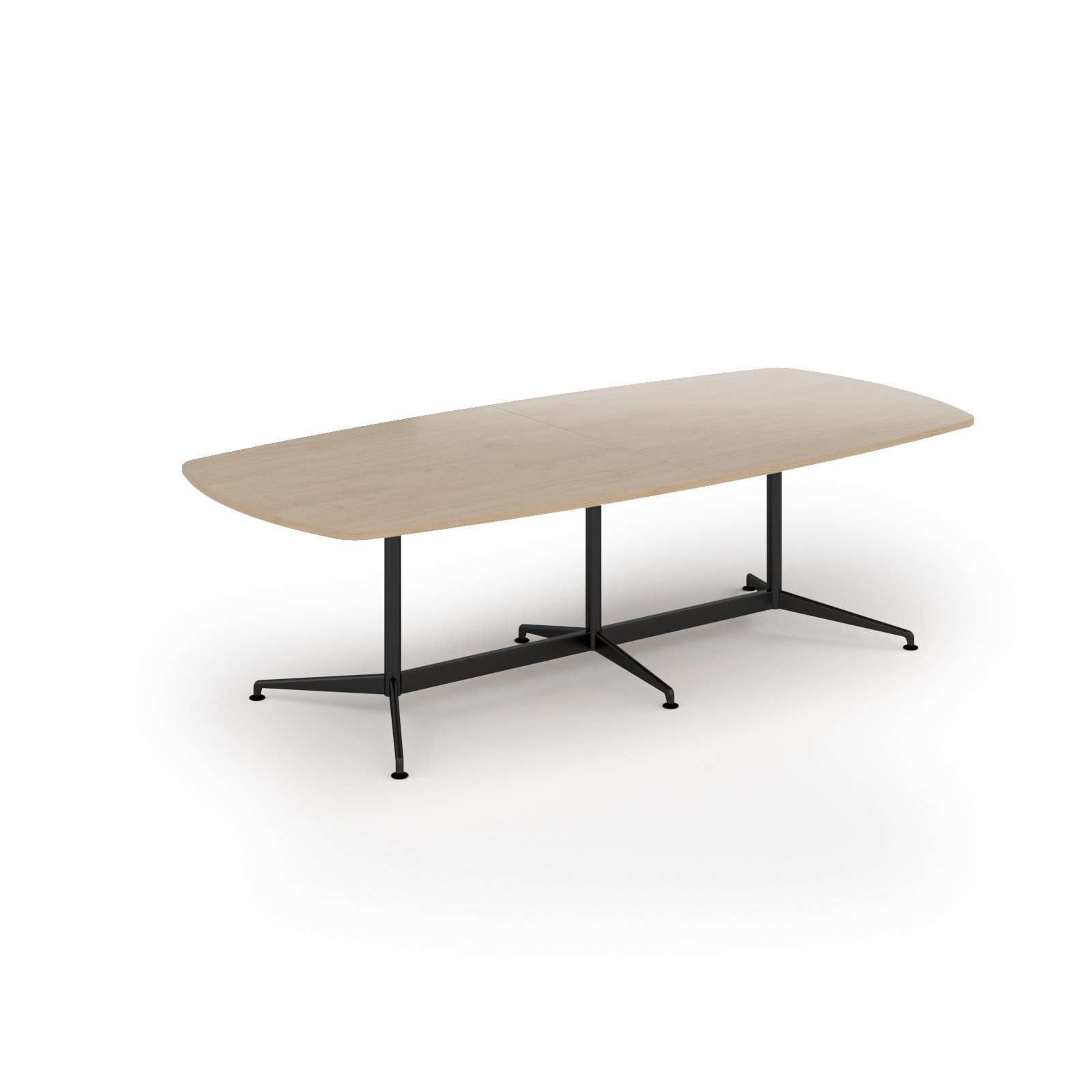 Loft barrel table 2600w x 1200d black frame and kendal oak top