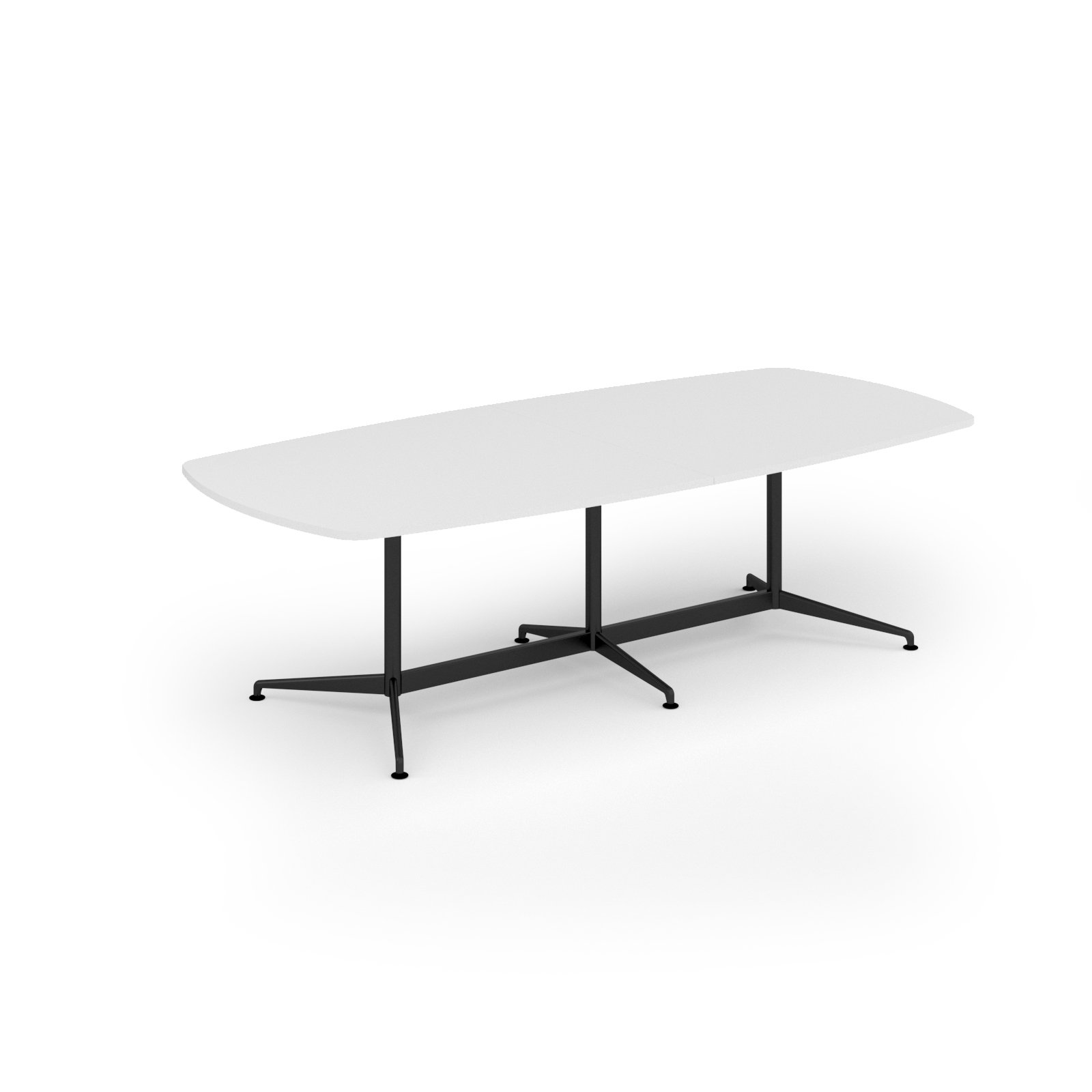Loft barrel table 2600w x 1200d black frame and white top