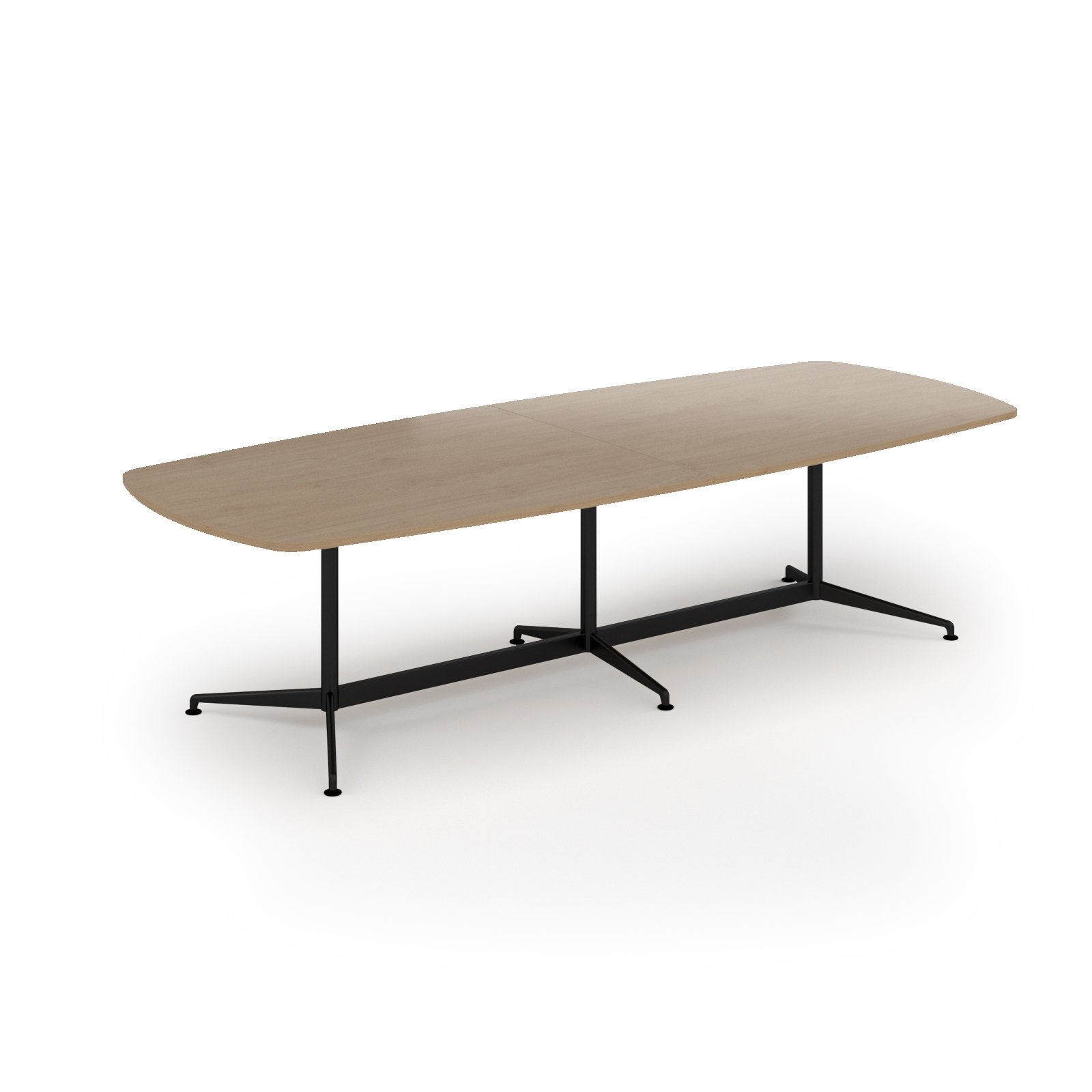 Loft barrel table 3000w x 1200d black frame and kendal oak top