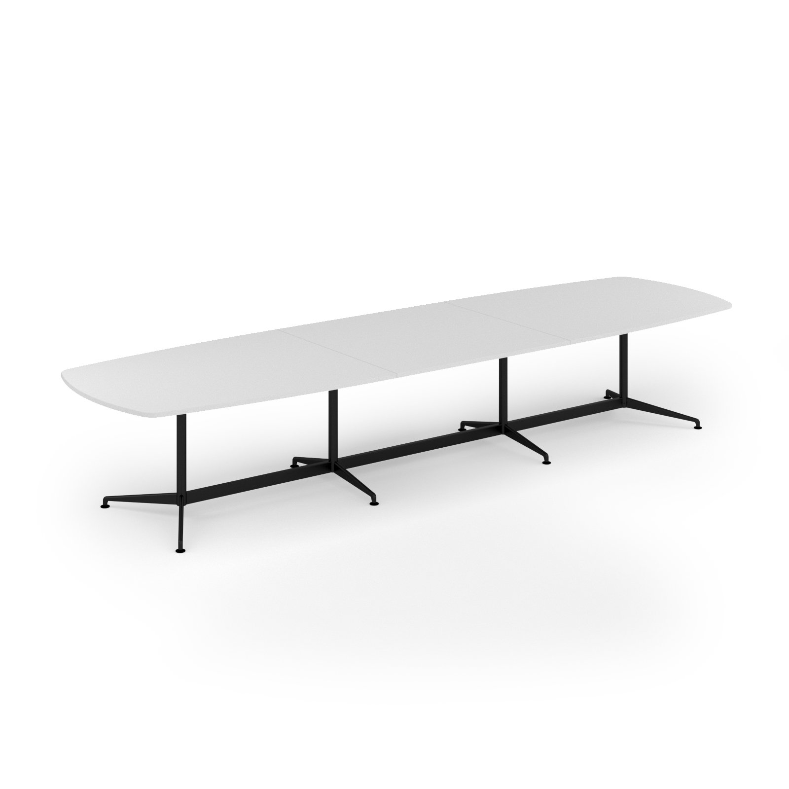 Loft barrel table 4200w x 1200d black frame and white top