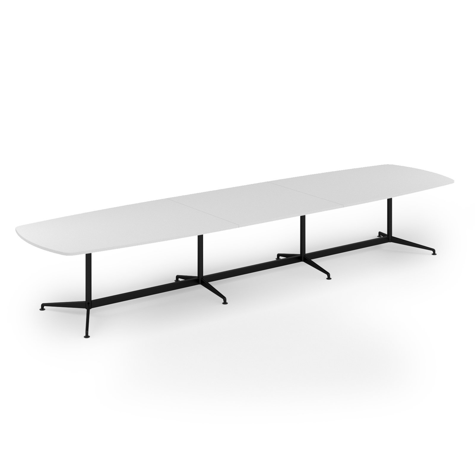 Loft barrel table 4600w x 1200d black frame and white top