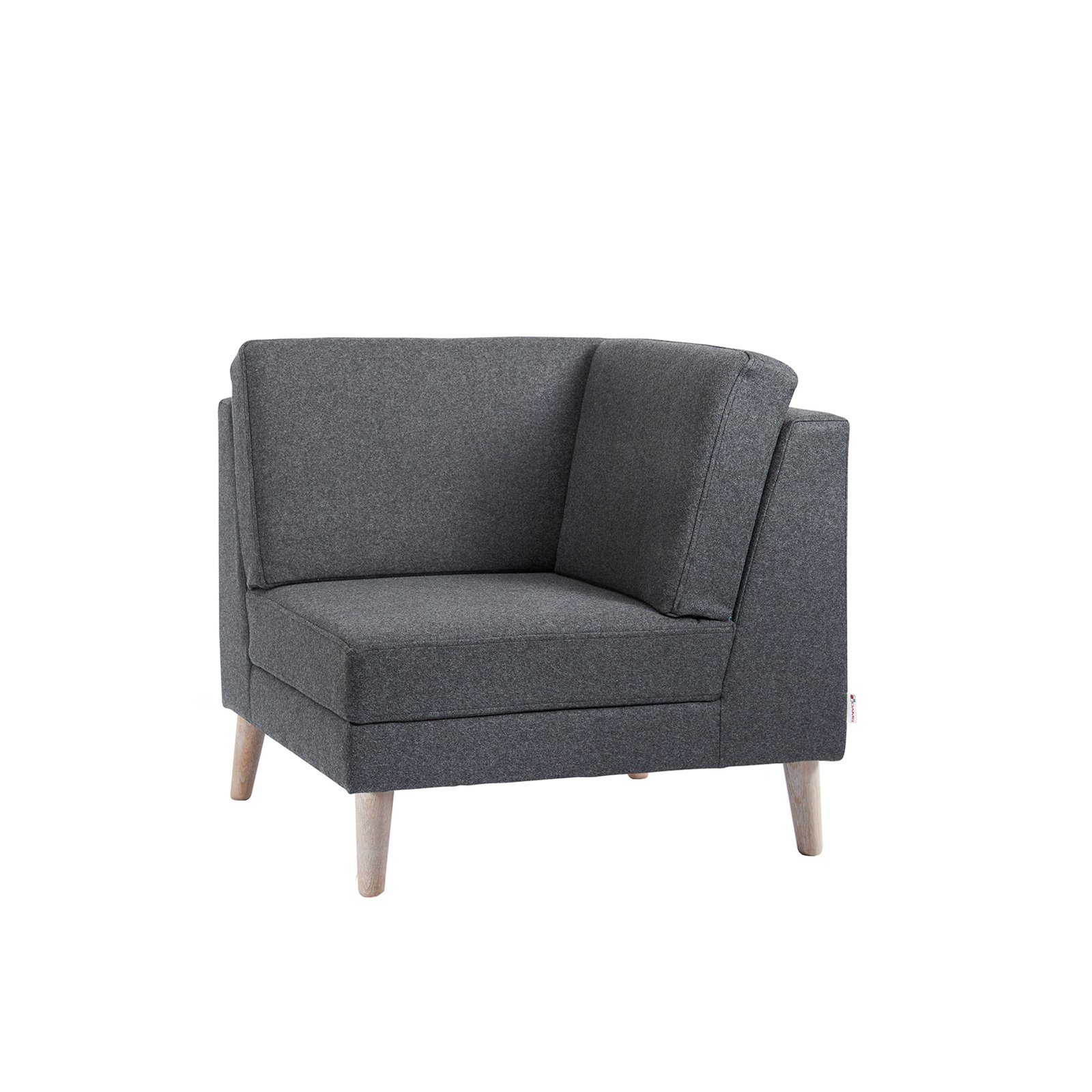 Lyric modular soft seating corner unit with wooden legs