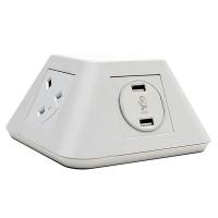 Inca on-surface power module 2 x UK sockets, 2 x twin USB fast charge - white
