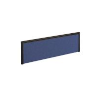 Straight fabric desktop screen 1200mm x 380mm - blue fabric with black aluminium frame