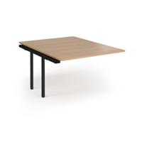 Connex Angled 1200 x 1600 x 725mm Back to Back Add On Bay - Black Frame / Beech Top