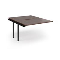 Connex Angled 1200 x 1600 x 725mm Back to Back Add On Bay - Black Frame / Walnut Top