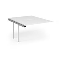 Connex Angled 1200 x 1600 x 725mm Back to Back Add On Bay - Silver Frame / White Top