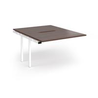 Connex Angled 1200 x 1600 x 725mm Back to Back Add On Bay - White Frame / Walnut Top