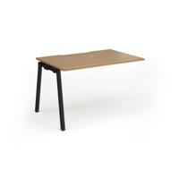 Connex Angled 1200 x 800 x 725mm Single Add On Bay - Black Frame / Oak Top