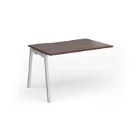 Connex Angled 1200 x 800 x 725mm Single Add On Bay - Silver Frame / Walnut Top