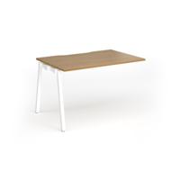 Connex Angled 1200 x 800 x 725mm Single Add On Bay - White Frame / Oak Top
