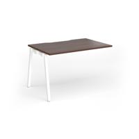 Connex Angled 1200 x 800 x 725mm Single Add On Bay - White Frame / Walnut Top