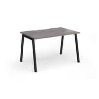 Connex Angled 1200 x 800 x 725mm Single Desk - Black Frame / Grey Oak Top