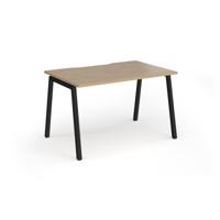 Connex Angled 1200 x 800 x 725mm Single Desk - Black Frame / Kendal Oak Top