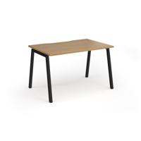 Connex Angled 1200 x 800 x 725mm Single Desk - Black Frame / Oak Top