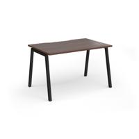 Connex Angled 1200 x 800 x 725mm Single Desk - Black Frame / Walnut Top