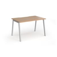 Connex Angled 1200 x 800 x 725mm Single Desk - Silver Frame / Beech Top