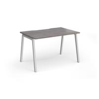 Connex Angled 1200 x 800 x 725mm Single Desk - Silver Frame / Grey Oak Top