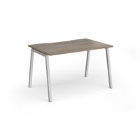 Connex Angled 1200 x 800 x 725mm Single Desk - Silver Frame / Nebraska Oak Top