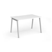 Connex Angled 1200 x 800 x 725mm Single Desk - Silver Frame / White Top