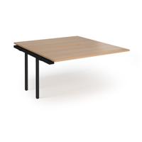 Connex Angled 1400 x 1600 x 725mm Back to Back Add On Bay - Black Frame / Beech Top