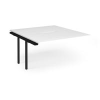 Connex Angled 1400 x 1600 x 725mm Back to Back Add On Bay - Black Frame / White Top