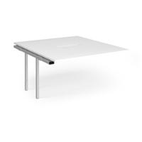 Connex Angled 1400 x 1600 x 725mm Back to Back Add On Bay - Silver Frame / White Top