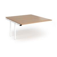 Connex Angled 1400 x 1600 x 725mm Back to Back Add On Bay - White Frame / Beech Top