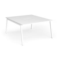 Connex Angled 1400 x 1600 x 725mm Back to Back Desk (2 x 1400mm) - White Frame / White Top