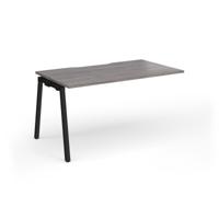 Connex Angled 1400 x 800 x 725mm Single Add On Bay - Black Frame / Grey Oak Top