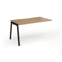 Connex Angled 1400 x 800 x 725mm Single Add On Bay - Black Frame / Oak Top