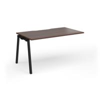 Connex Angled 1400 x 800 x 725mm Single Add On Bay - Black Frame / Walnut Top