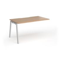 Connex Angled 1400 x 800 x 725mm Single Add On Bay - Silver Frame / Beech Top