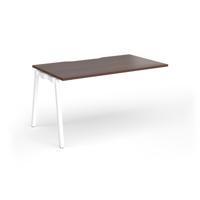 Connex Angled 1400 x 800 x 725mm Single Add On Bay - White Frame / Walnut Top