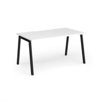 Connex Angled 1400 x 800 x 725mm Single Desk - Black Frame / White Top