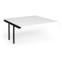 Connex Angled 1600 x 1600 x 725mm Back to Back Add On Bay - Black Frame / White Top