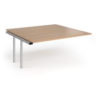 Connex Angled 1600 x 1600 x 725mm Back to Back Add On Bay - Silver Frame / Beech Top