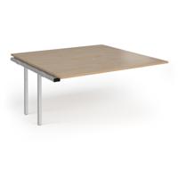 Connex Angled 1600 x 1600 x 725mm Back to Back Add On Bay - Silver Frame / Kendal Oak Top