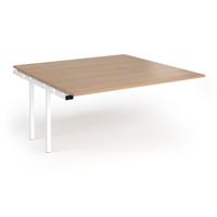 Connex Angled 1600 x 1600 x 725mm Back to Back Add On Bay - White Frame / Beech Top