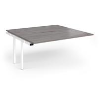 Connex Angled 1600 x 1600 x 725mm Back to Back Add On Bay - White Frame / Grey Oak Top